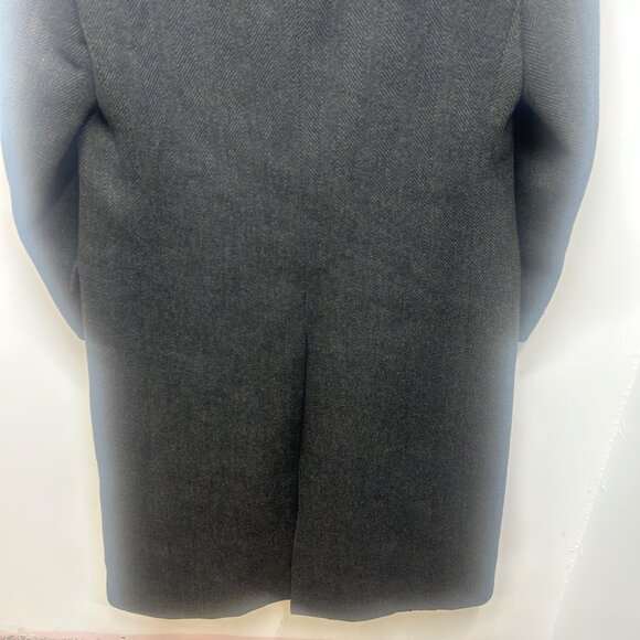 Polo Ralph Lauren Double-Breasted Wool Herringbone Overcoat Black Velvet Collar - Picture 10 of 12